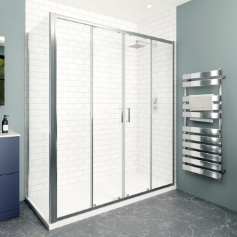 Delphi Calibre Chrome 6mm Rectangular Double Sliding Door Shower Enclosure (1900mm High) | Product Image
