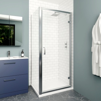 Delphi Calibre Chrome 6mm Hinged Shower Door (1900mm High) | Product Image