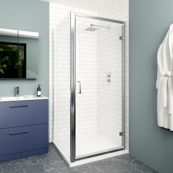 Delphi Calibre Chrome 6mm Hinged Door Shower Enclosure | Product Image