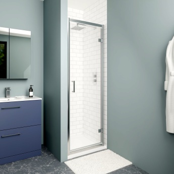 Delphi Calibre Chrome 6mm Hinged Shower Door 700mm Wide | Product Image
