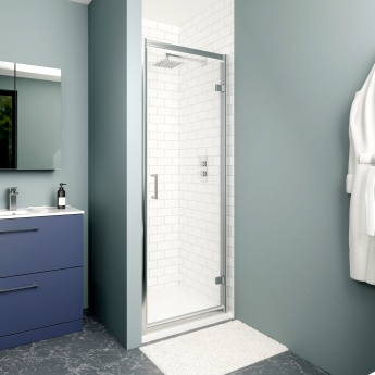 Delphi Calibre Chrome 6mm Hinged Shower Door 760mm Wide | Product Image