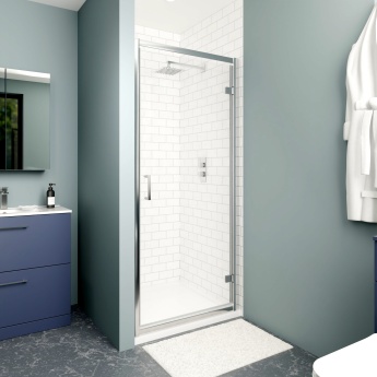 Delphi Calibre Chrome 6mm Hinged Shower Door (1900mm High) | Product Image