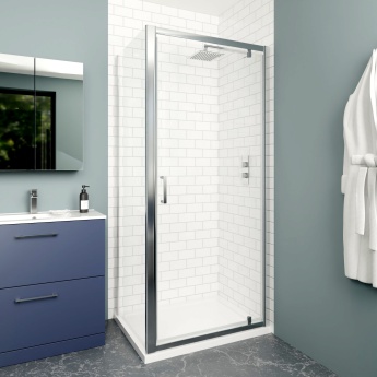 Delphi Calibre Chrome 6mm Pivot Shower Door (1900mm High) | Product Image
