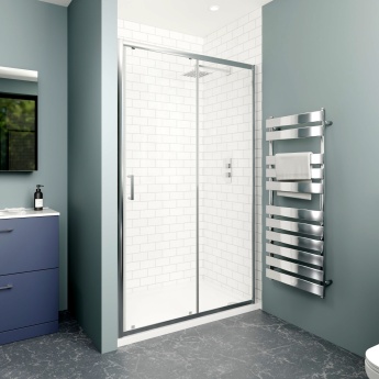 Delphi Calibre Chrome 6mm Sliding Shower Door 1200mm Wide | Product Image