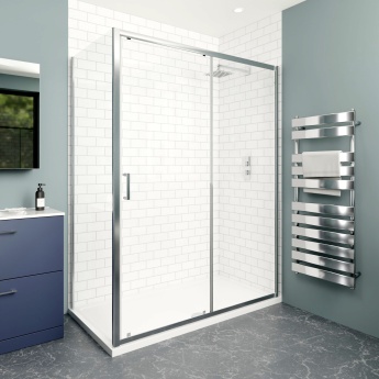 Delphi Calibre Chrome 6mm Sliding Door Shower Enclosure 1500mm x 900mm | Product Image