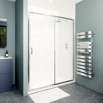 Delphi Calibre Chrome 6mm Sliding Shower Door 1500mm Wide | Product Image