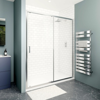 Delphi Calibre Chrome 6mm Sliding Shower Door 1600mm Wide | Product Image
