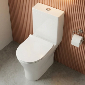 Delphi Capri Rimless Extended Height Close Coupled Toilet (inc Soft Close Slim Seat) | Product Image
