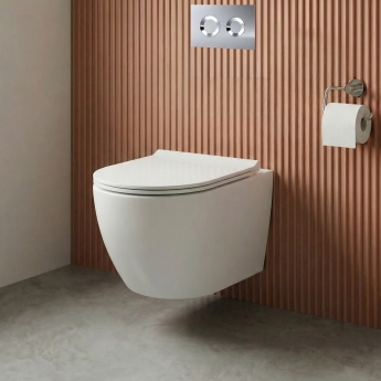 Delphi Capri Rimless Wall Hung Toilet (inc Soft Close Slim Seat) | Product Image