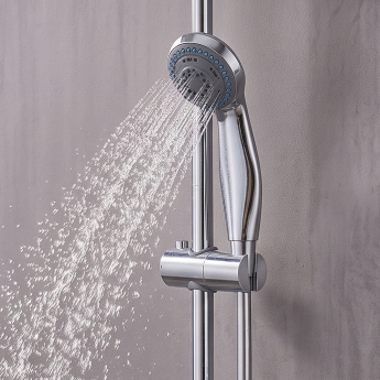 Delphi Cara Round Chrome Bar Mixer Shower Set with Slide Rail Kit | Product Image