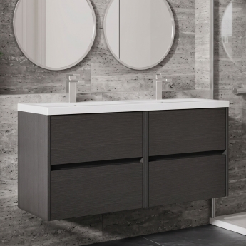 Delphi Cassidy 1200mm 4-Drawer Wall Hung Vanity Unit (inc Basin) | Product Image