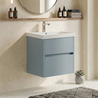 Delphi Cassidy 500mm 2-Drawer Wall Hung Vanity Unit (inc Basin) | Product Image