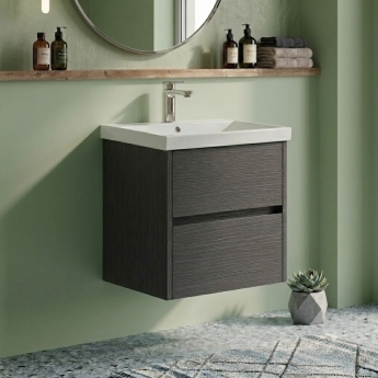Delphi Cassidy 500mm 2-Drawer Wall Hung Vanity Unit (inc Basin) | Product Image