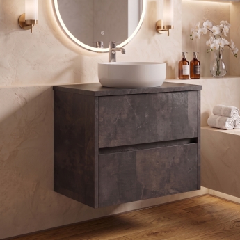 Delphi Cassidy 600mm 2-Drawer Wall Hung Countertop Vanity Unit | Product Image