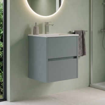 Delphi Cassidy 600mm 2-Drawer Wall Hung Vanity Unit (inc Basin) | Product Image