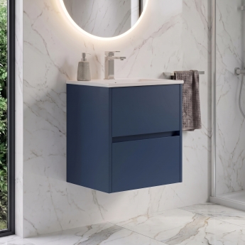 Delphi Cassidy 600mm 2-Drawer Wall Hung Vanity Unit (inc Basin) | Product Image