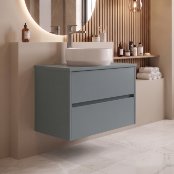 Delphi Cassidy 800mm 2-Drawer Wall Hung Countertop Vanity Unit | Product Image