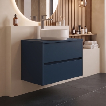 Delphi Cassidy 800mm 2-Drawer Wall Hung Countertop Vanity Unit | Product Image