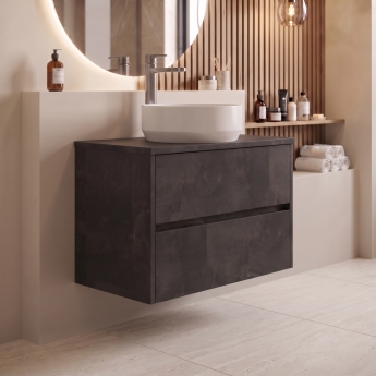 Delphi Cassidy 800mm 2-Drawer Wall Hung Countertop Vanity Unit | Product Image