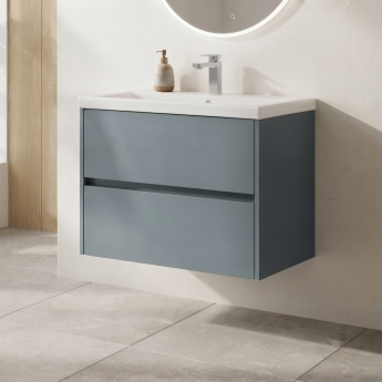 Delphi Cassidy 800mm 2-Drawer Wall Hung Vanity Unit (inc Basin) | Product Image