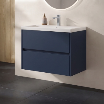 Delphi Cassidy 800mm 2-Drawer Wall Hung Vanity Unit (inc Basin) | Product Image