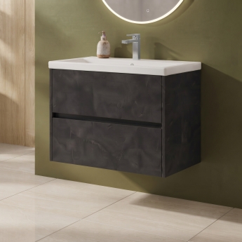Delphi Cassidy 800mm 2-Drawer Wall Hung Vanity Unit (inc Basin) | Product Image