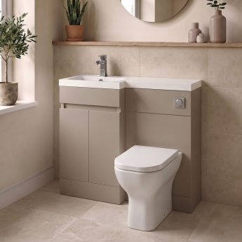 Delphi City 1000mm 2-Door L-Shaped Toilet and Basin Bathroom Furniture Combination Unit | Product Image