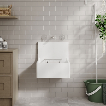 Delphi Cleaner Fireclay Sink 1.0 Bowl with Grid 515mm L x 535mm D x 393mm W - White