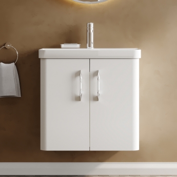 Delphi Curva 600mm 2-Door Wall Hung Vanity Unit | Product Image