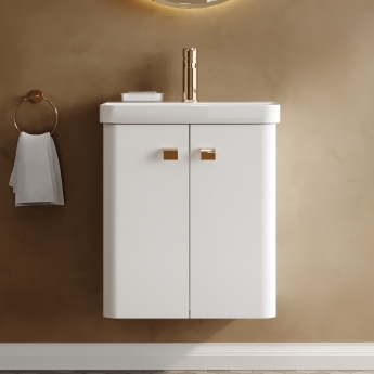 Delphi Curva 500mm 2-Door Wall Hung Vanity Unit | Product Image
