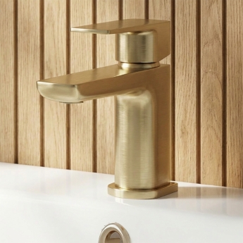 Delphi Dive Brushed Brass Mono Basin Mixer Tap | Product Image