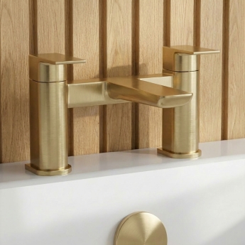 Delphi Dive Brushed Brass Bath Filler Tap | Product Image