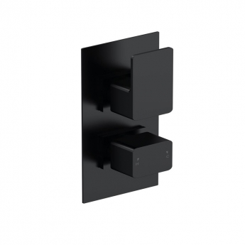 Delphi Edge Black Dual Concealed Shower Set with Fixed Head