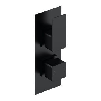 Delphi Edge Black Dual Concealed Shower Set with Fixed Head | Product Image