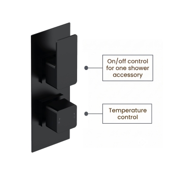 Delphi Edge Black Dual Concealed Shower Set with Handset and Bracket | Product Image