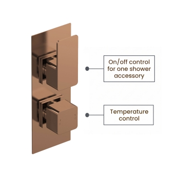 Delphi Edge Brushed Bronze Dual Concealed Shower Set with Fixed Head | Product Image
