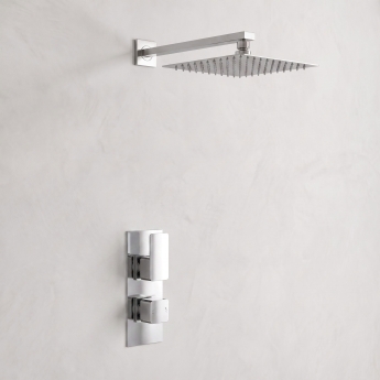 Delphi Edge Chrome Dual Concealed Shower Set with Fixed Head | Product Image