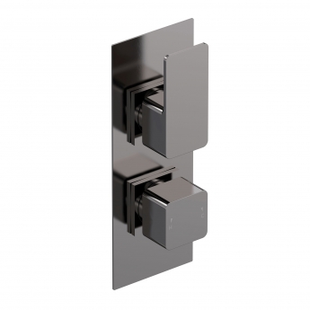 Delphi Edge Brushed Pewter Dual Concealed Shower Set with Handset and Bracket