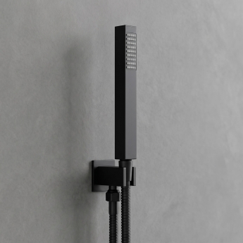 Delphi Edge Black Dual Concealed Shower Set with Handset and Bracket | Product Image