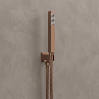 Delphi Edge Brushed Bronze Dual Concealed Shower Set with Fixed Head and Handset | Product Image