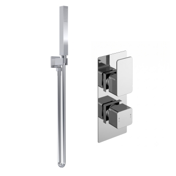 Delphi Edge Chrome Dual Concealed Shower Set with Handset and Bracket | Product Image