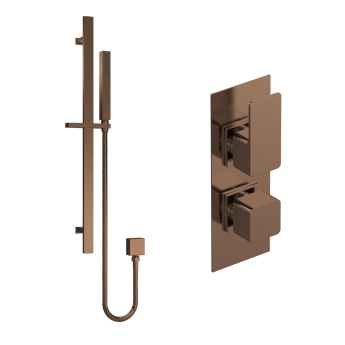 Delphi Edge Brushed Bronze Dual Concealed Shower Set with Slide Rail Kit | Product Image