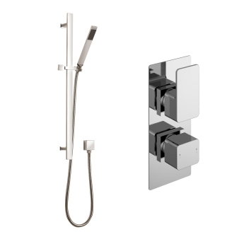 Delphi Edge Chrome Dual Concealed Shower Set with Slide Rail Kit | Product Image