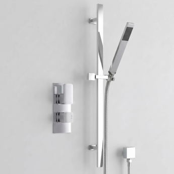 Delphi Edge Chrome Dual Concealed Shower Set with Slide Rail Kit | Product Image