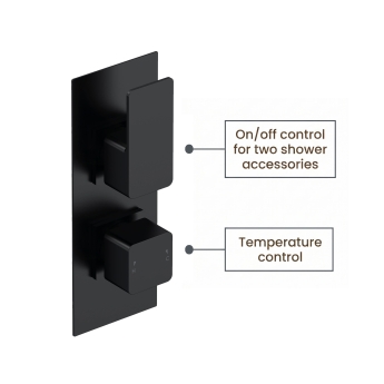 Delphi Edge Black Dual Concealed Shower Set with Fixed Head and Handset | Product Image