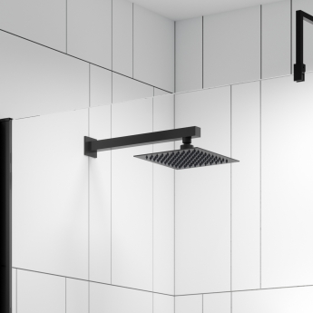 Delphi Edge Black Dual Concealed Shower Set with Fixed Head
