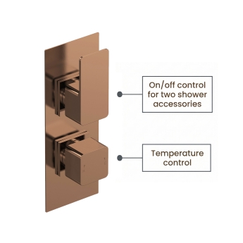 Delphi Edge Brushed Bronze Dual Concealed Shower Set with Fixed Head and Handset | Product Image