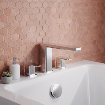Delphi Edge Chrome 3-Hole Deck Mounted Bath Filler Tap | Product Image