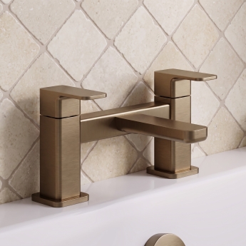 Delphi Edge Brushed Bronze Deck Mounted Bath Filler Tap | Product Image