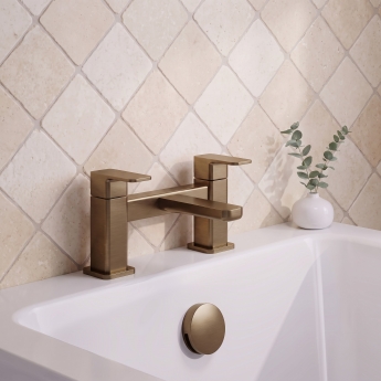Delphi Edge Brushed Bronze Deck Mounted Bath Filler Tap | Product Image